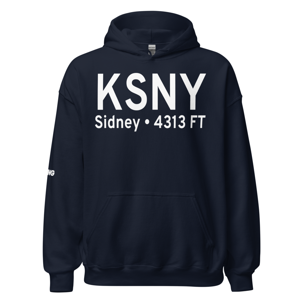 Sidney Municipal-Lloyd W Carr Field (KSNY) ICAO Hoodie Sweatshirt 