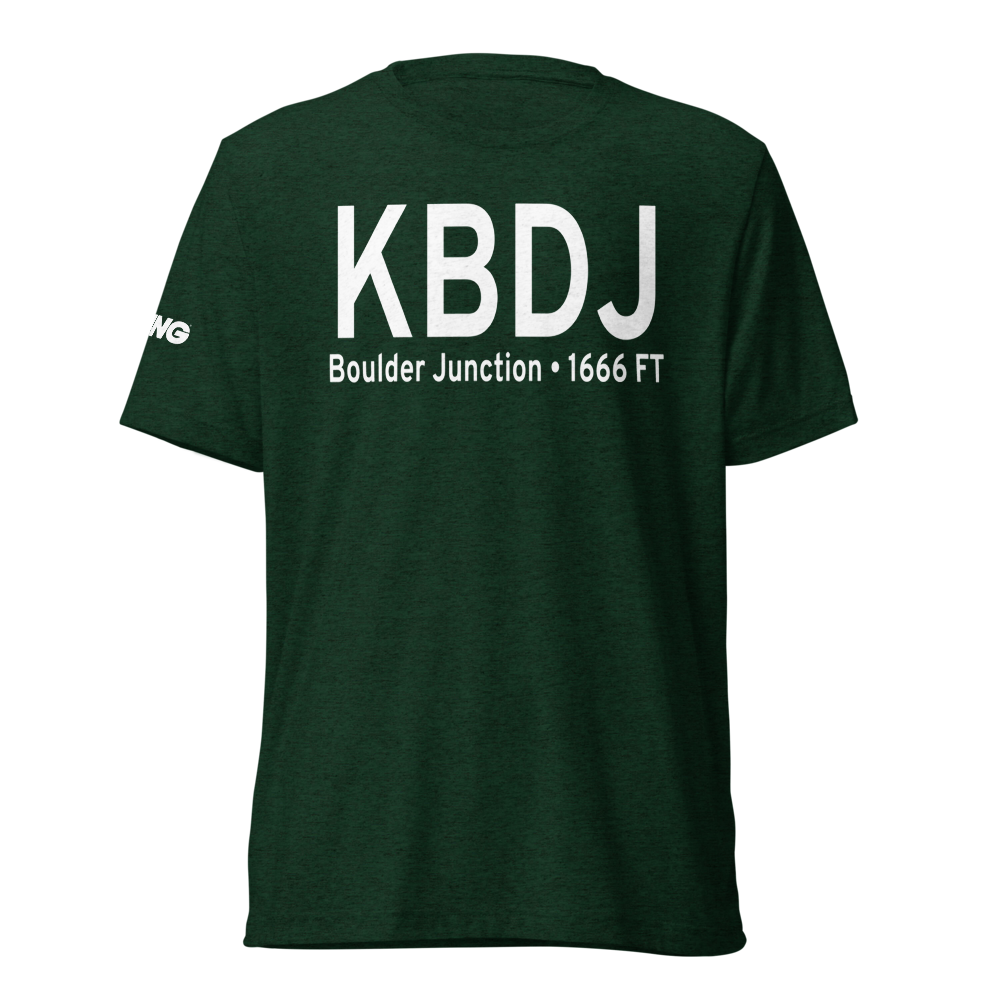 Boulder Junction Payzer Airport (KBDJ) ICAO Tri-blend T-Shirt 