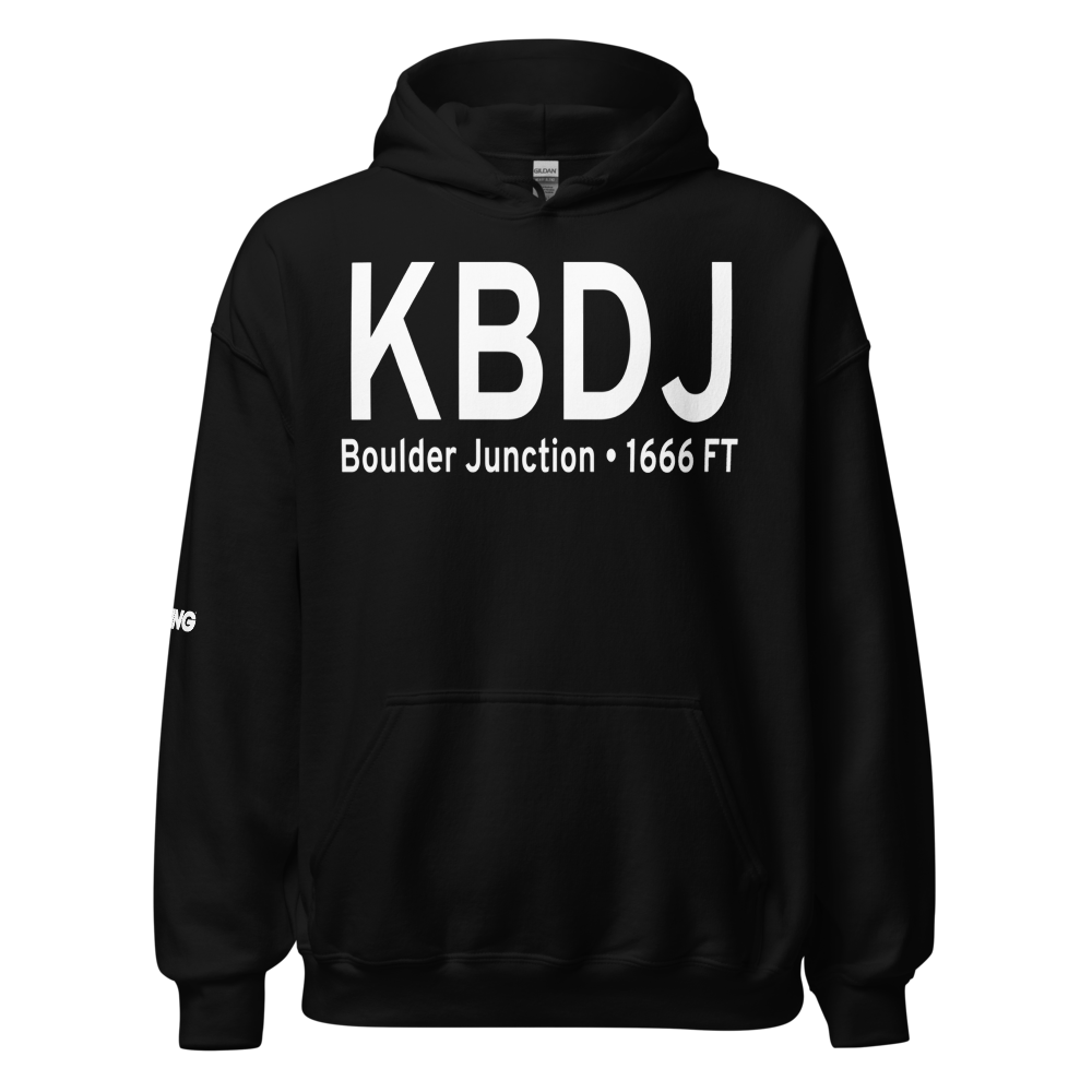 Boulder Junction Payzer Airport (KBDJ) ICAO Hoodie Sweatshirt 
