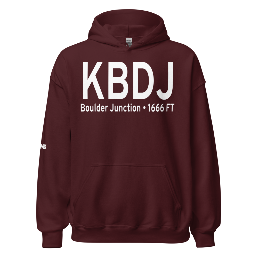 Boulder Junction Payzer Airport (KBDJ) ICAO Hoodie Sweatshirt 