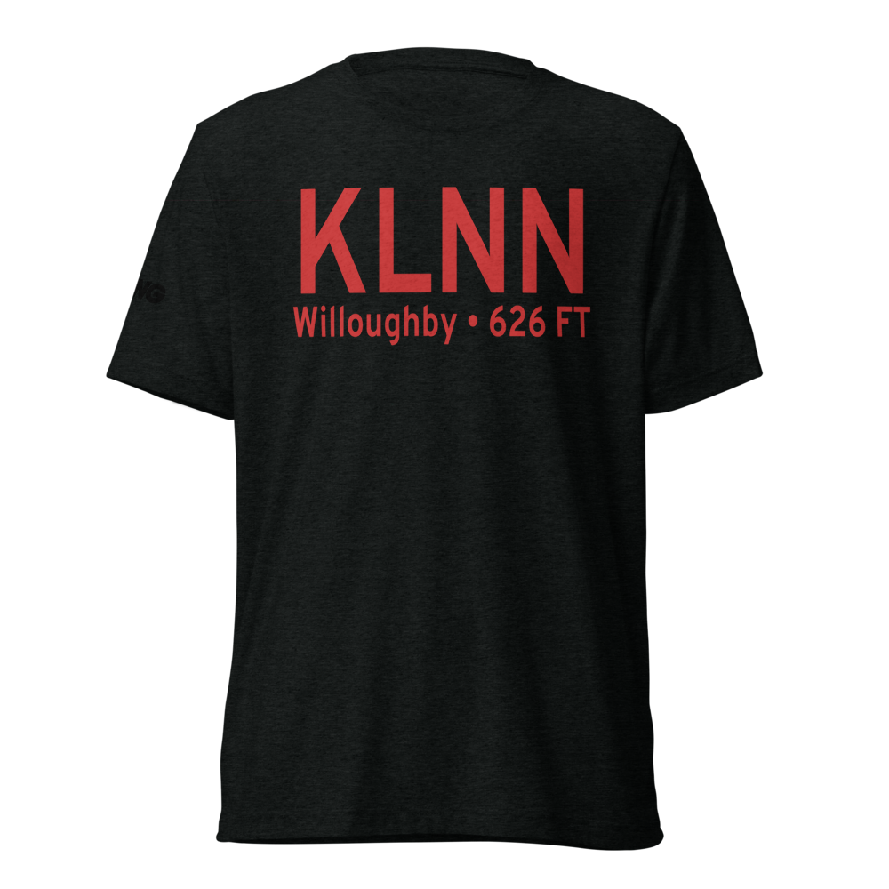 Willoughby Lost Nation Municipal Airport (KLNN) ICAO Tri-blend T-Shirt 