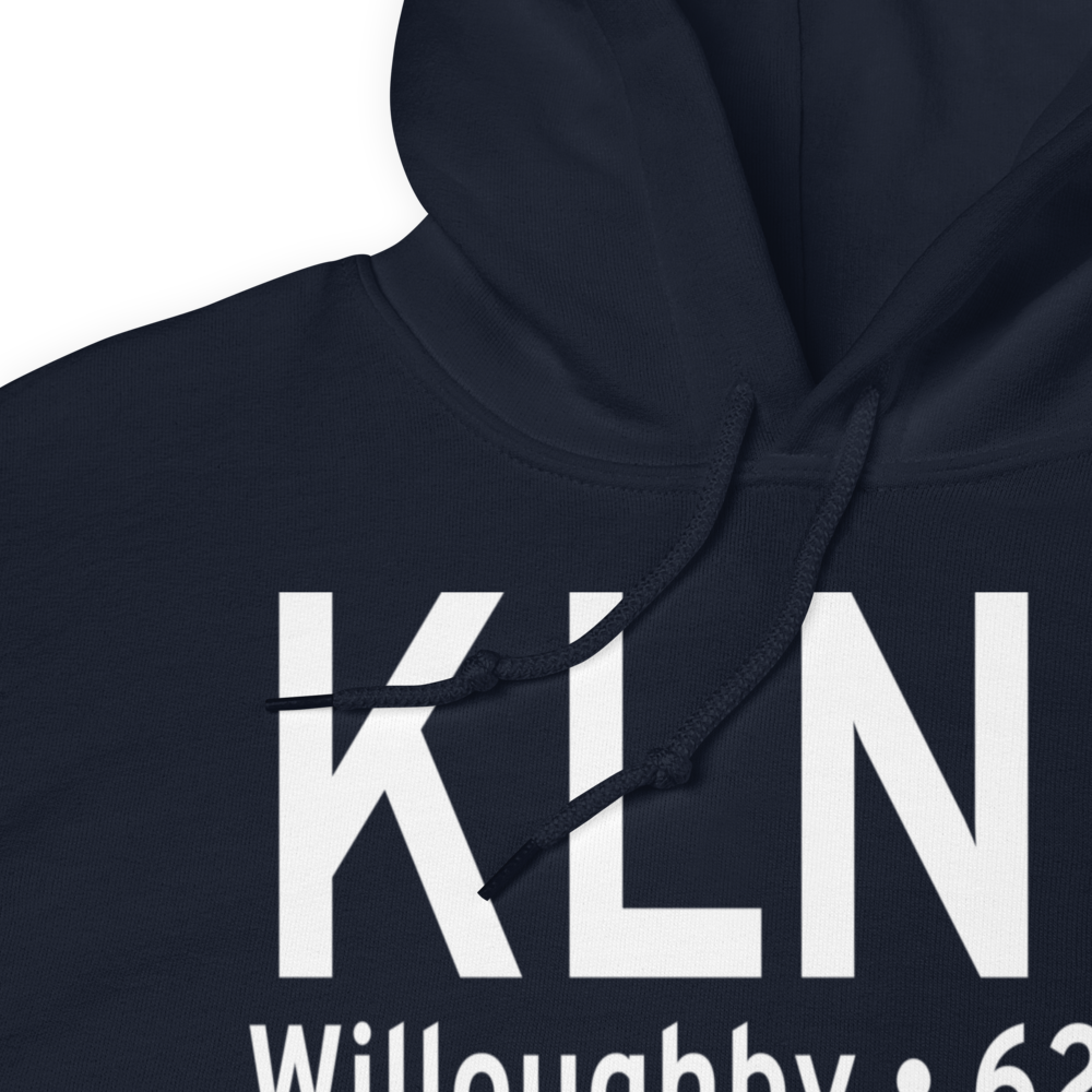 Willoughby Lost Nation Municipal Airport (KLNN) ICAO Hoodie Sweatshirt 