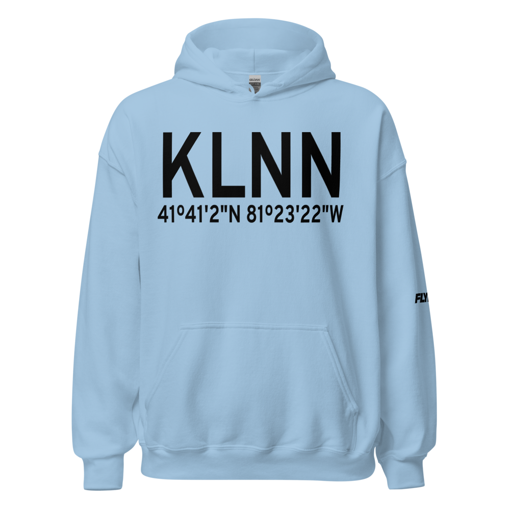 Willoughby Lost Nation Municipal Airport (KLNN) ICAO Hoodie Sweatshirt 