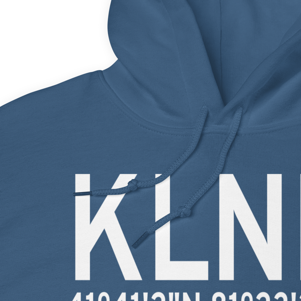 Willoughby Lost Nation Municipal Airport (KLNN) ICAO Hoodie Sweatshirt 