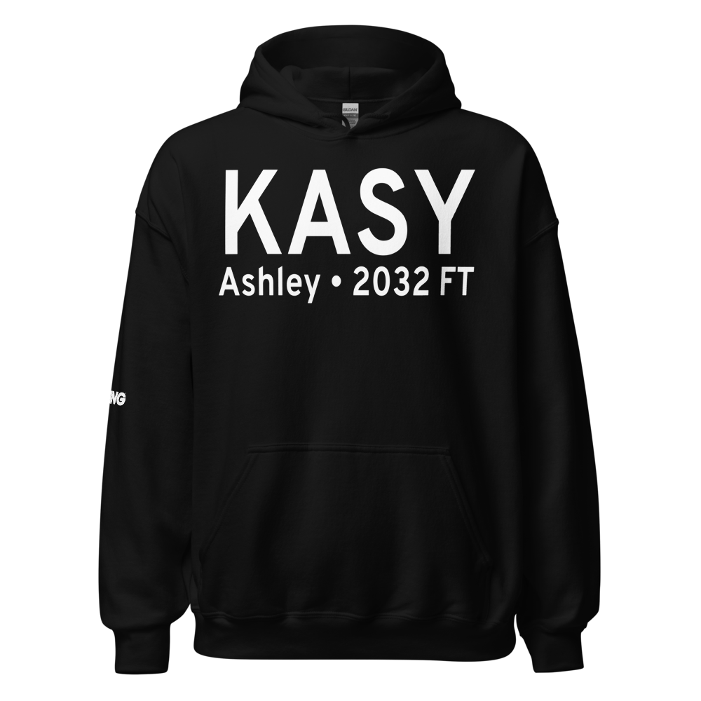Ashley Municipal Airport (KASY) ICAO Hoodie Sweatshirt 