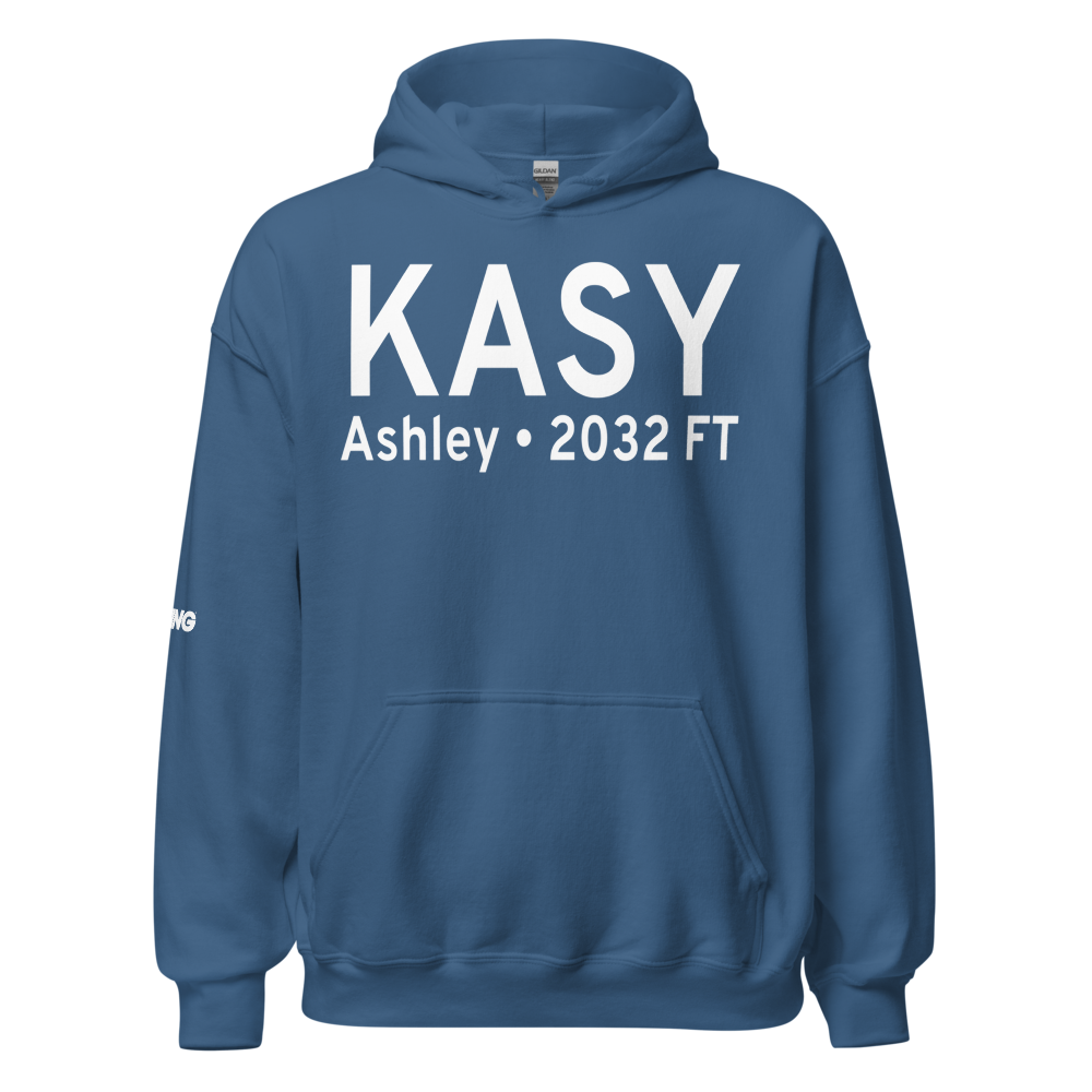 Ashley Municipal Airport (KASY) ICAO Hoodie Sweatshirt 