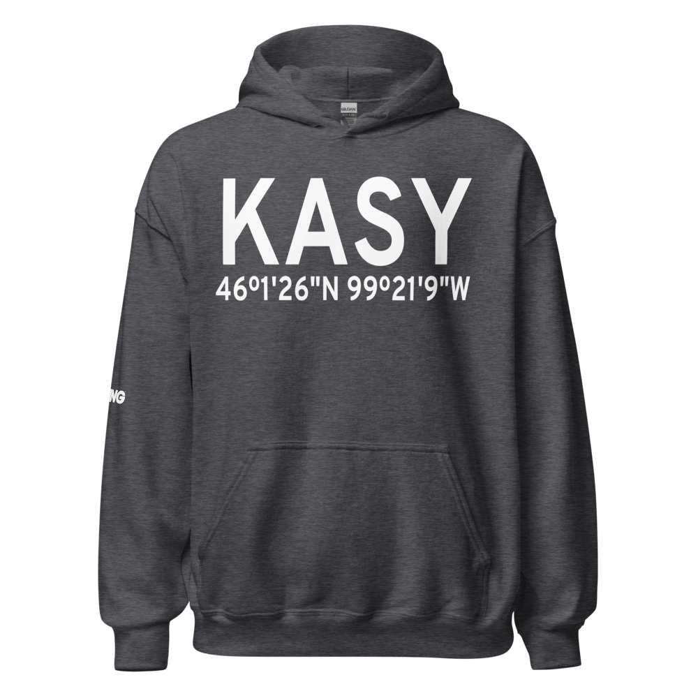 Ashley Municipal Airport (KASY) ICAO Hoodie Sweatshirt 