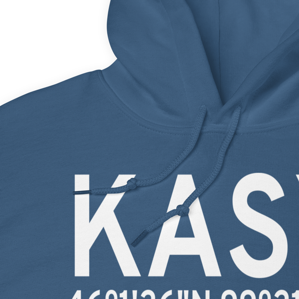 Ashley Municipal Airport (KASY) ICAO Hoodie Sweatshirt 