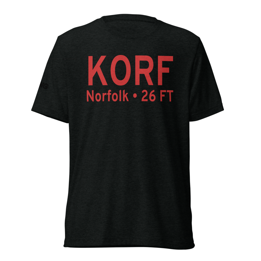 Norfolk International Airport (KORF) ICAO Tri-blend T-Shirt 