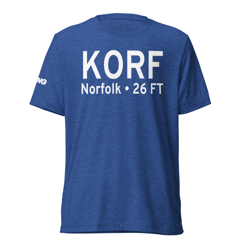 Norfolk International Airport (KORF) ICAO Tri-blend T-Shirt 