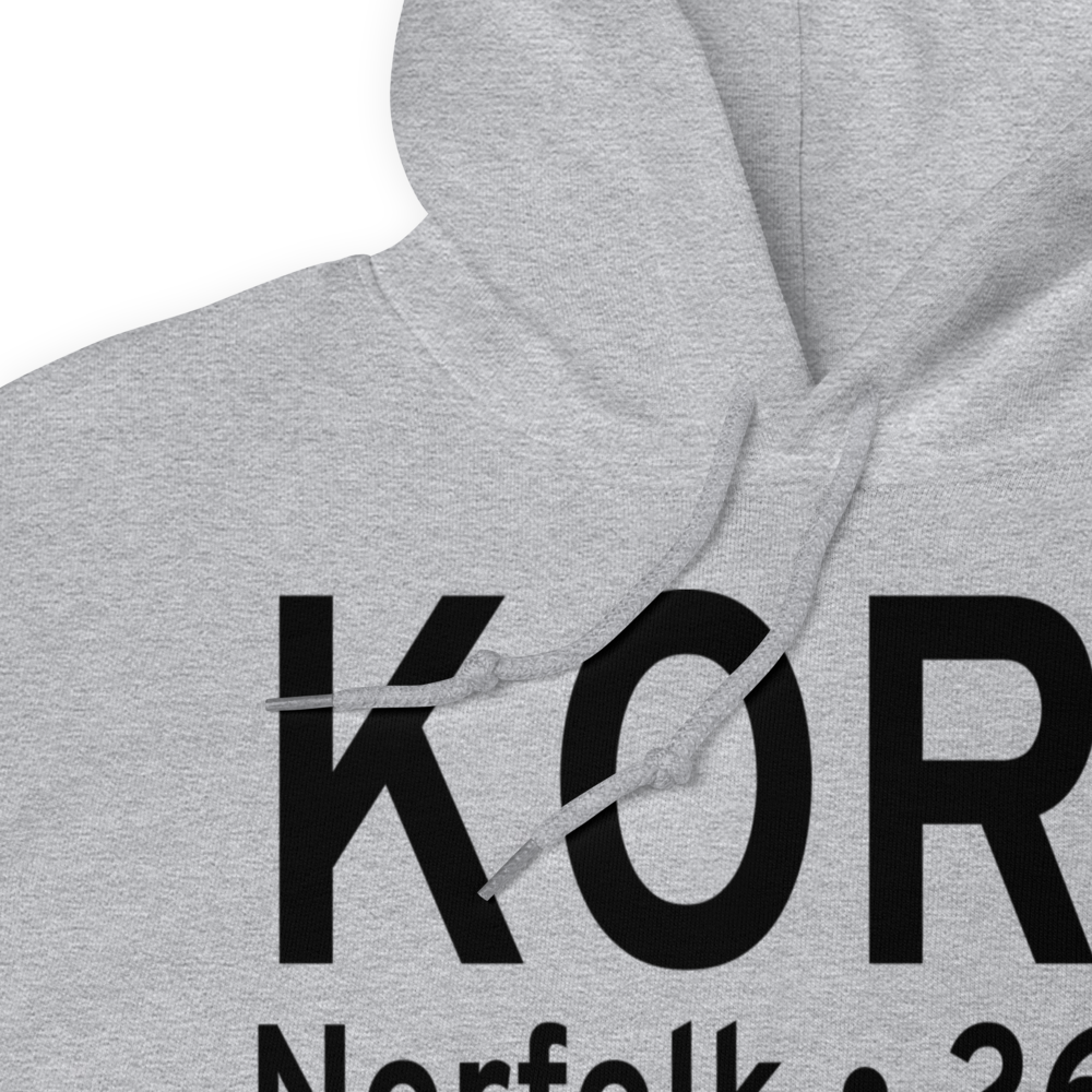Norfolk International Airport (KORF) ICAO Hoodie Sweatshirt 