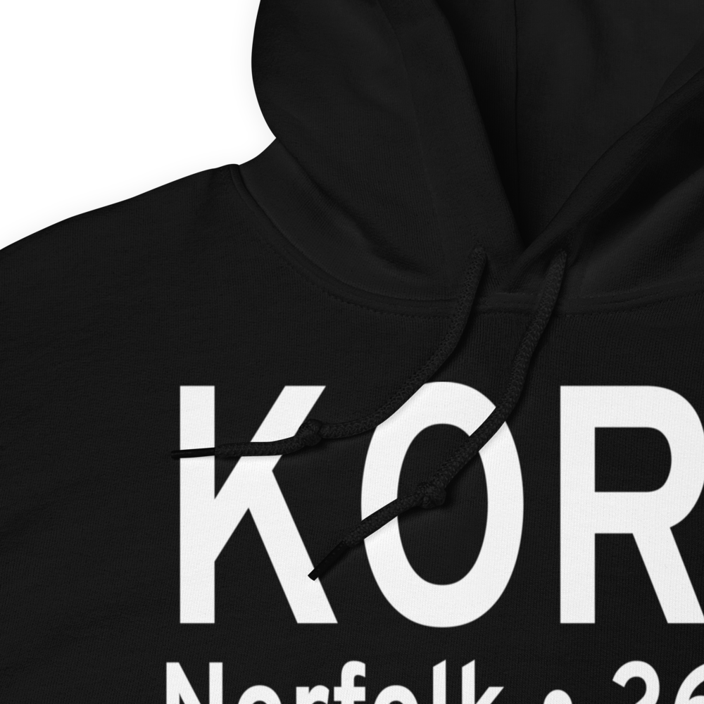 Norfolk International Airport (KORF) ICAO Hoodie Sweatshirt 