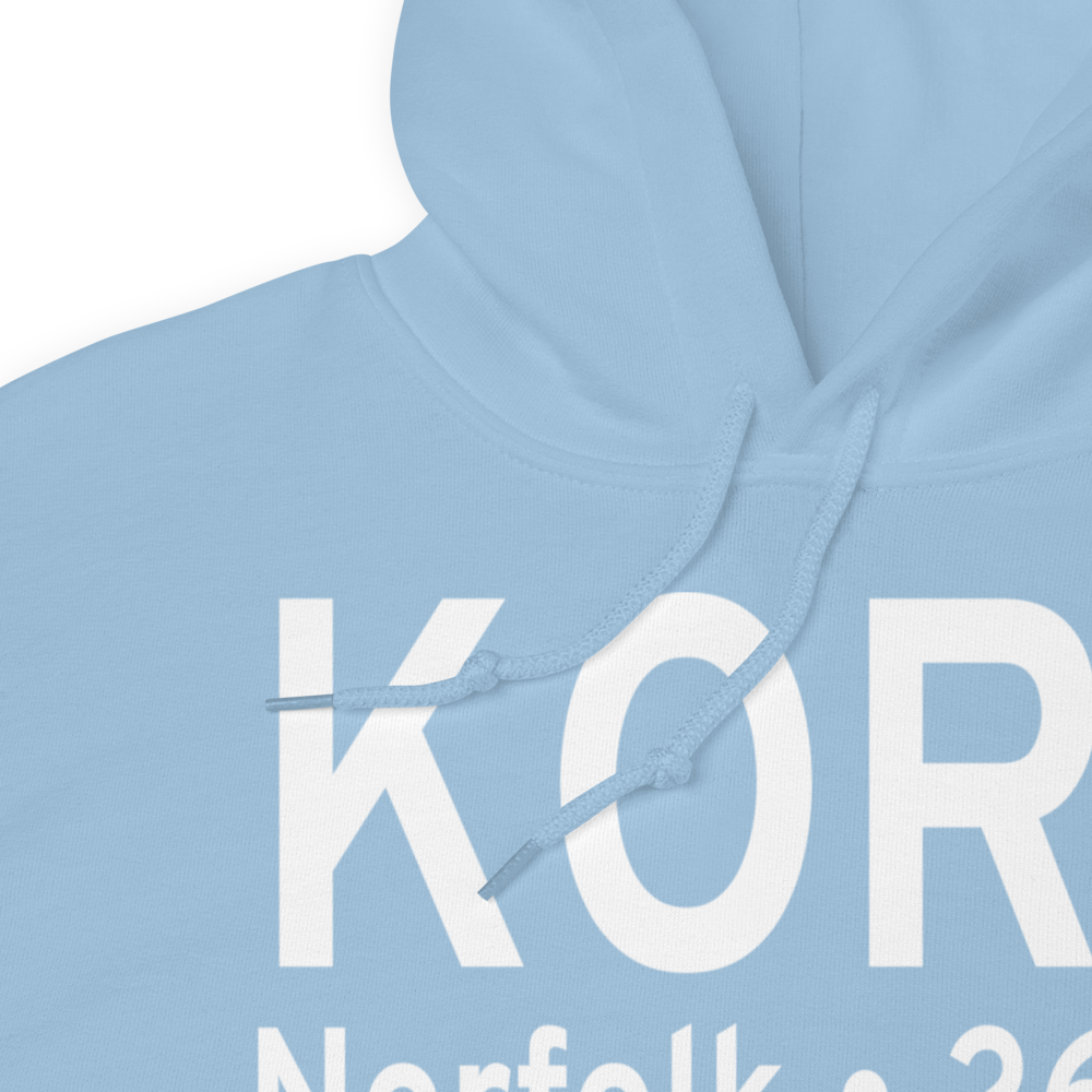 Norfolk International Airport (KORF) ICAO Hoodie Sweatshirt 