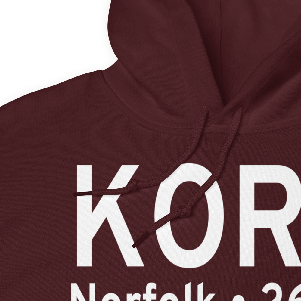 Norfolk International Airport (KORF) ICAO Hoodie Sweatshirt 