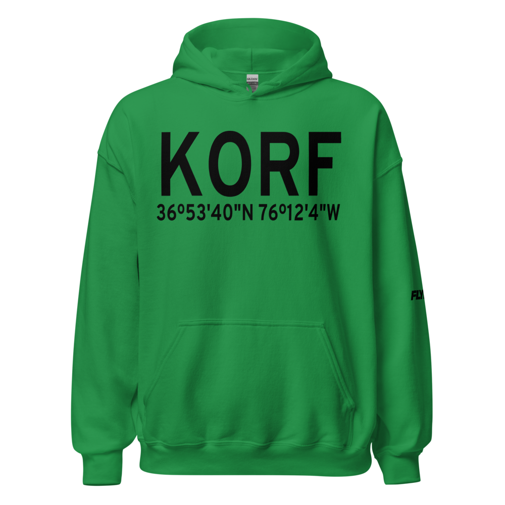 Norfolk International Airport (KORF) ICAO Hoodie Sweatshirt 