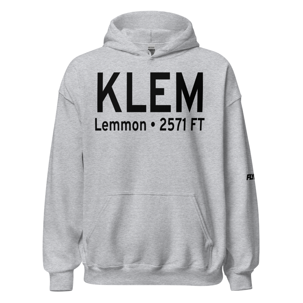 Lemmon Municipal Airport (KLEM) ICAO Hoodie Sweatshirt 