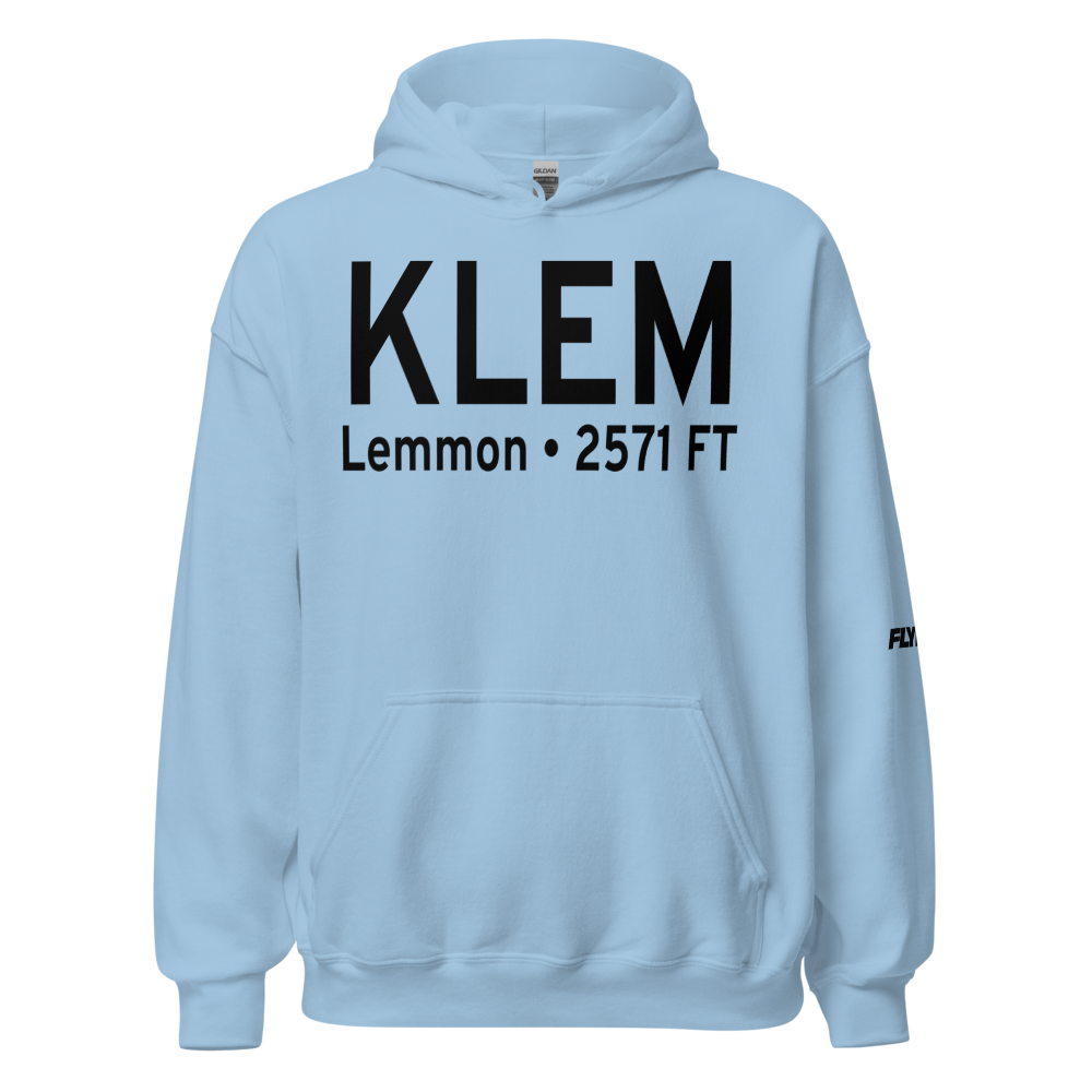 Lemmon Municipal Airport (KLEM) ICAO Hoodie Sweatshirt 