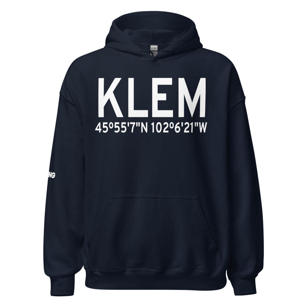 Lemmon Municipal Airport (KLEM) ICAO Hoodie Sweatshirt 