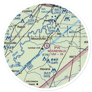 Moundville Airport (L44) VFR Sectional Sticker (20 mile)