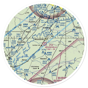 Moundville Airport (L44) VFR Sectional Sticker (30 mile)