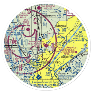 Rio Linda Airport (L36) VFR Sectional Sticker (30 mile)