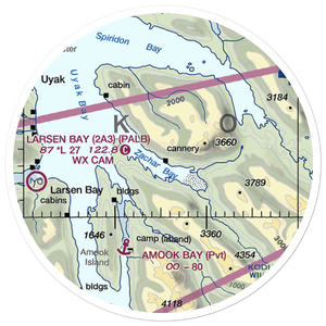 Zachar Bay Seaplane Base (KZB) VFR Sectional Sticker (20 mile)