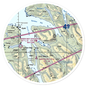 Zachar Bay Seaplane Base (KZB) VFR Sectional Sticker (30 mile)