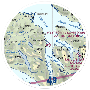 West Point Village Seaplane Base (KWP) VFR Sectional Sticker (20 mile)