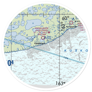 Kwigillingok Seaplane Base (KWK) VFR Sectional Sticker (30 mile)