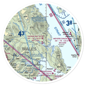 Thorne Bay Seaplane Base (KTB) VFR Sectional Sticker (30 mile)