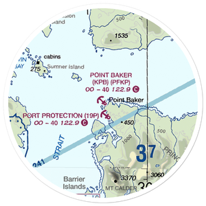Point Baker Seaplane Base (KPB) VFR Sectional Sticker (20 mile)