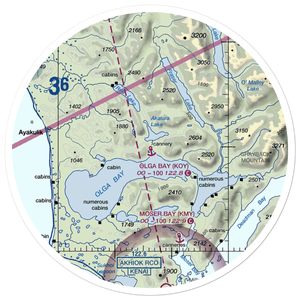 Olga Bay Seaplane Base (KOY) VFR Sectional Sticker (30 mile)