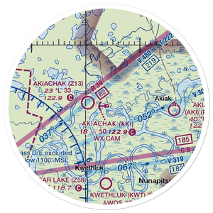 Akiachak Seaplane Base (KKI) VFR Sectional Sticker (20 mile)