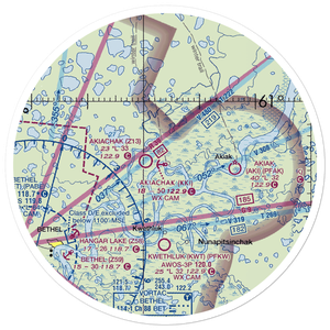Akiachak Seaplane Base (KKI) VFR Sectional Sticker (30 mile)