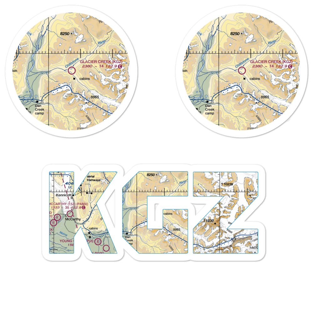 Glacier Creek Airport (KGZ) VFR Sectional Sticker Pack 