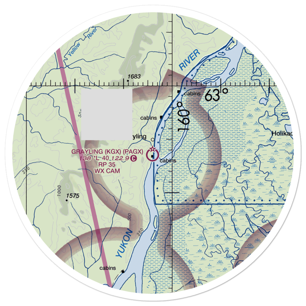 Grayling Airport (KGX) VFR Sectional Sticker (30 mile) 
