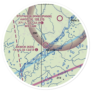 Ekwok Airport (KEK) VFR Sectional Sticker (20 mile)