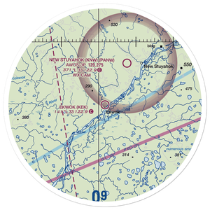 Ekwok Airport (KEK) VFR Sectional Sticker (30 mile)