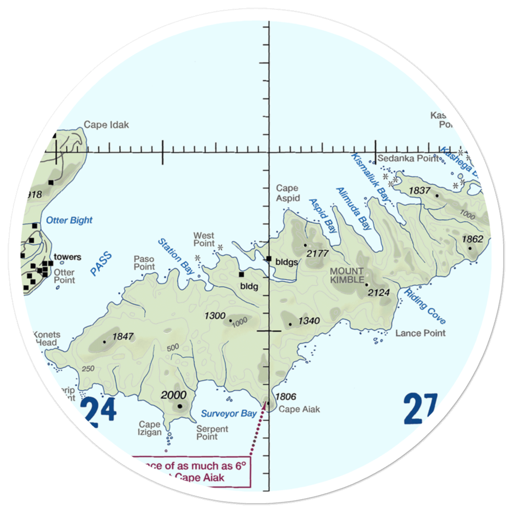 Chernofski Harbor Seaplane Base (KCN) VFR Sectional Sticker (30 mile) 