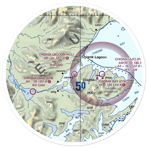 Chignik Lagoon Airport (KCL) VFR Sectional Sticker (30 mile)