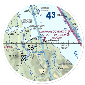 Coffman Cove Seaplane Base (KCC) VFR Sectional Sticker (20 mile)