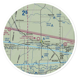 Lincoln Municipal Airport (K71) VFR Sectional Sticker (30 mile)
