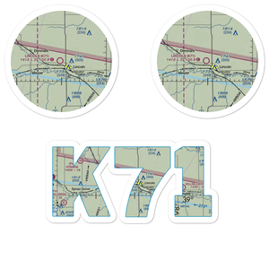 Lincoln Municipal Airport (K71) VFR Sectional Sticker Pack