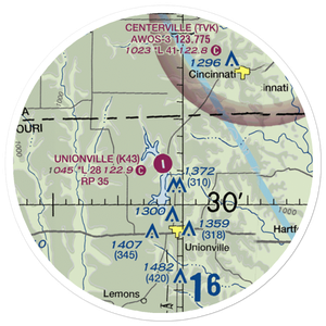 Unionville Municipal Airport (K43) VFR Sectional Sticker (20 mile)