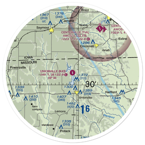 Unionville Municipal Airport (K43) VFR Sectional Sticker (30 mile)