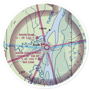 Anvik Seaplane Base (K40) VFR Sectional Sticker (20 mile)