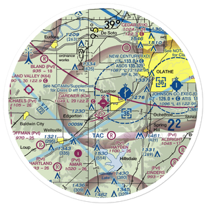 Gardner Municipal Airport (K34) VFR Sectional Sticker (30 mile)