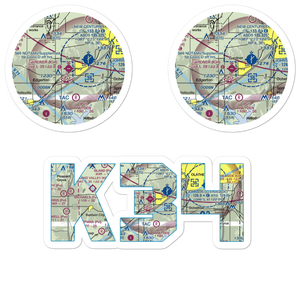 Gardner Municipal Airport (K34) VFR Sectional Sticker Pack