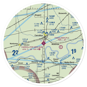Carrollton Memorial Airport (K26) VFR Sectional Sticker (30 mile)