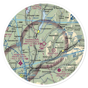 Cooperstown-Westville Airport (K23) VFR Sectional Sticker (30 mile)